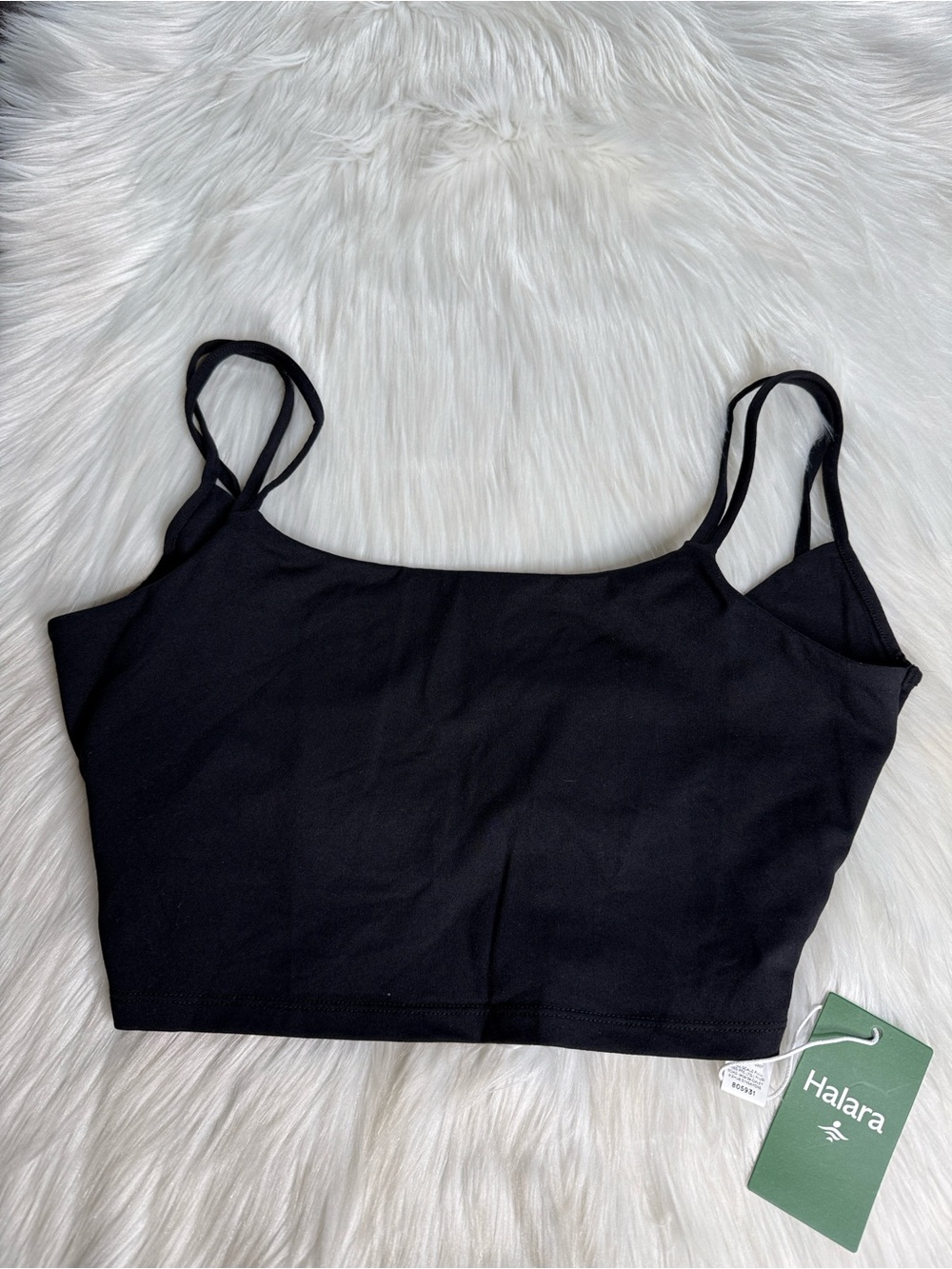 Halara Black Cami Strap Sports Bra NWT L